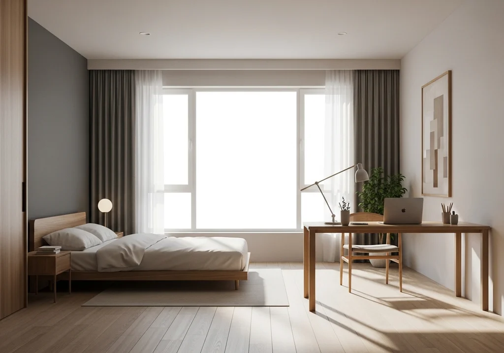 chambre minimaliste espace
