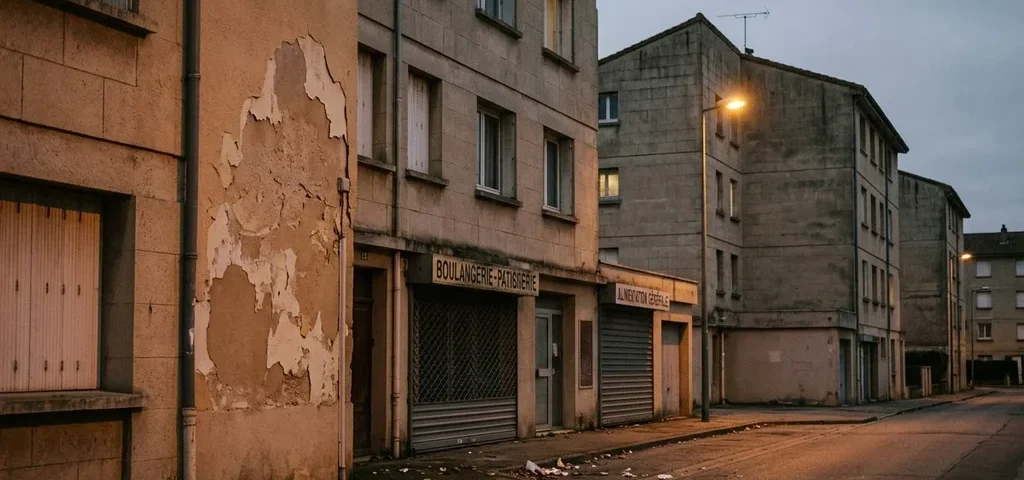 banlieue crepuscule immeubles