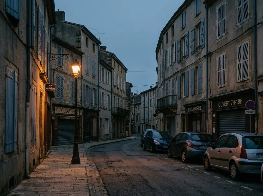 rue residentielle crepuscule